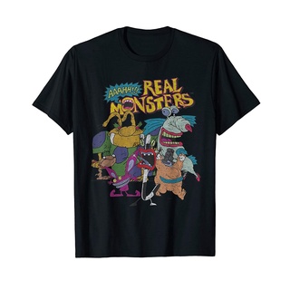 เสื้อยืดผู้ชาย เสื้อยืด แบบนิ่ม ระบายอากาศได้ดี พิมพ์ลายตัวละคร Aaahh Real Monsters เหมาะกับของขวัญวันหยุด สําหรับผู้ชาย