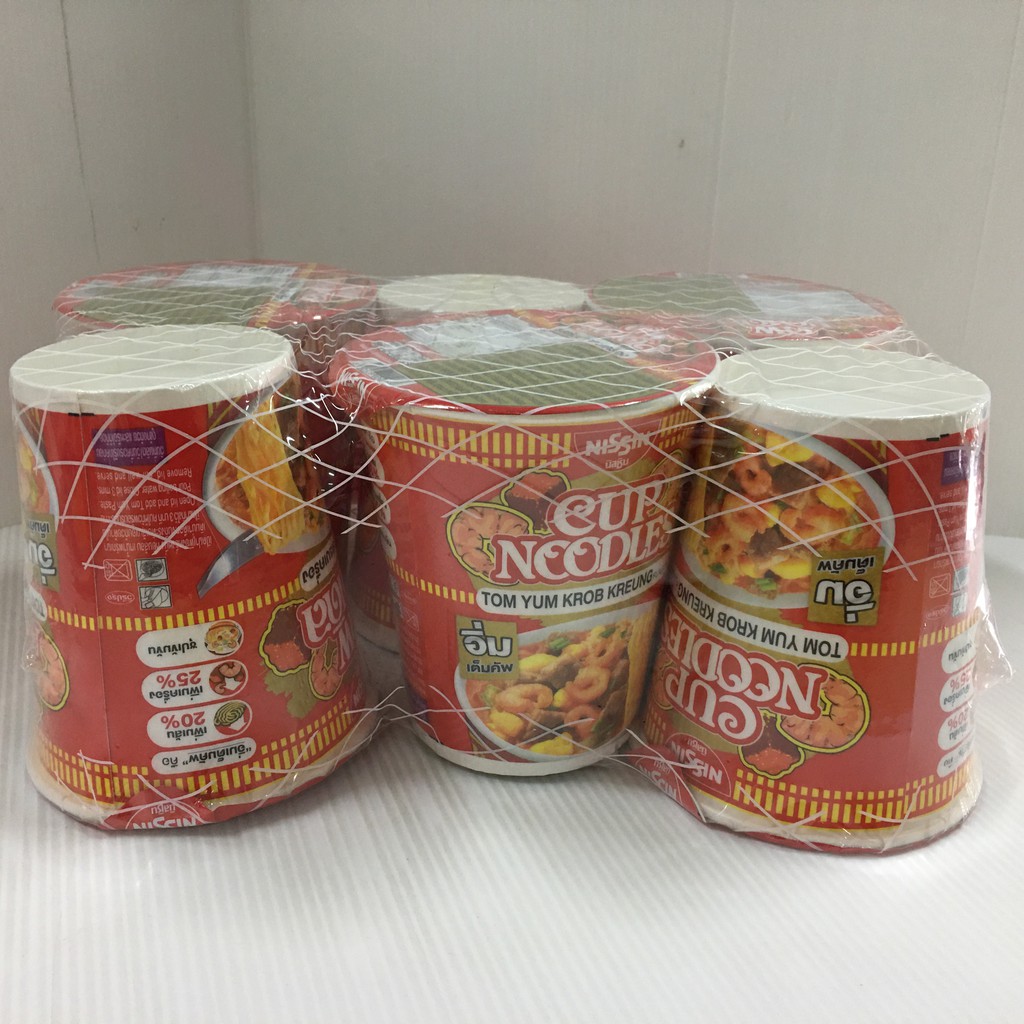 แพ็ค-6-nissin-cup-instant-noodles-นิสชิน-คัพนูดเดิ้ล-บะหมี่กึ่งสำเร็จรูปแบบถ้วย-77-กรัม-มี-4-รสชาติ