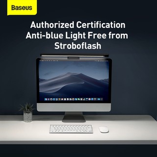Baseus Led Desk Lamp Adjustable Reading Screen Hanging Light โคมไฟตั้งโต๊ะอ่านหนังสือแบบชาร์จ Computer Eye Protection Lamp USB Rechargeable Light for Office Home