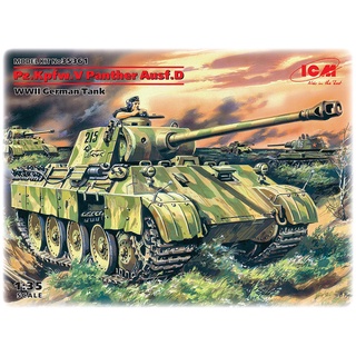 โมเดลประกอบ ICM Model 1/35 ICM35361 Pz.Kpfw.V Panther Ausf.D, WWII German Tank