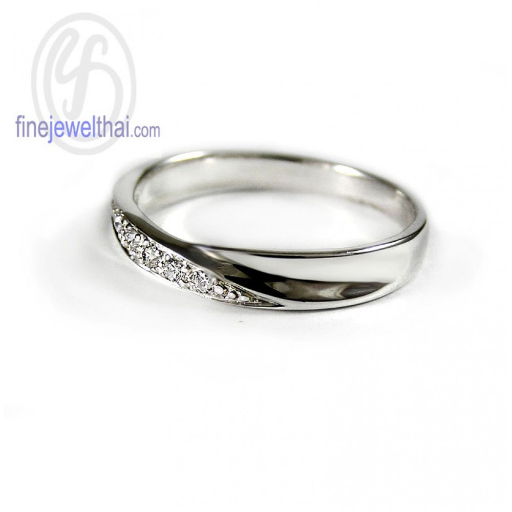 finejewelthai-แหวน-แหวนเพชร-เพชรcz-แหวนหมั้น-แหวนแต่งงาน-diamond-cz-silver-couple-ring-r1245cz