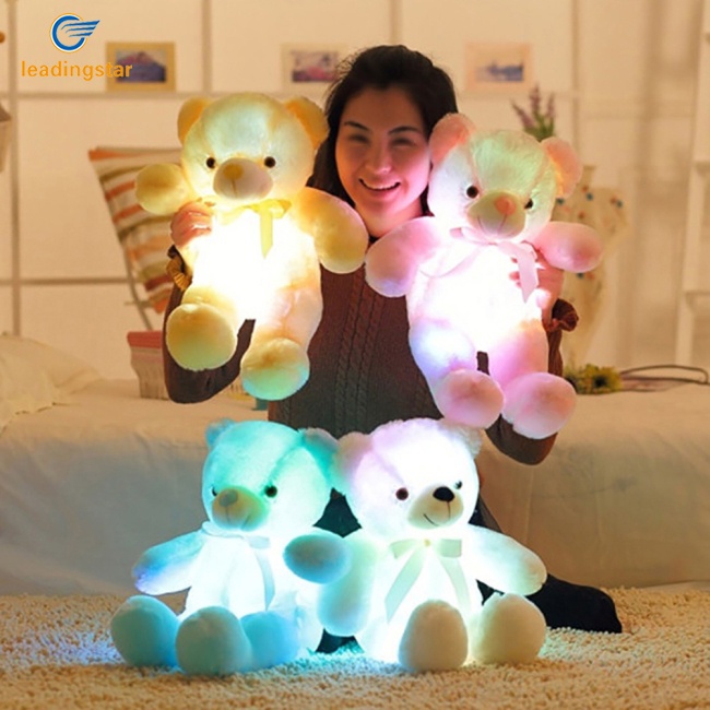 leadingstar-ตุ๊กตาหมีเท็ดดี้-ริบบิ้น-มีไฟ-led-หลากสีสัน-สร้างสรรค์-ของเล่น-ของขวัญคริสต์มาส