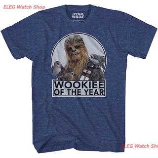 เสื้อยืดยอดนิยม STAR WARS Chewbacca Wookie Of The Year Porgs T-Shirt Sports T-shirt