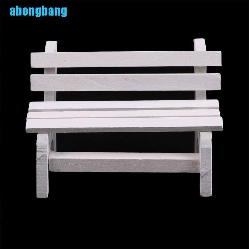 abongbang-ม้านั่ง-เก้าอี้ไมโคร-สีขาว-สําหรับตกแต่งบ้านตุ๊กตา