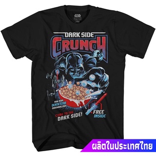 ผู้ชายและผู้หญิง STAR WARS Darth Vader Dark Side Crunch Cereal Funny Humor Pun Adult Tee Graphic T-Shirt For Men Tshirtเ