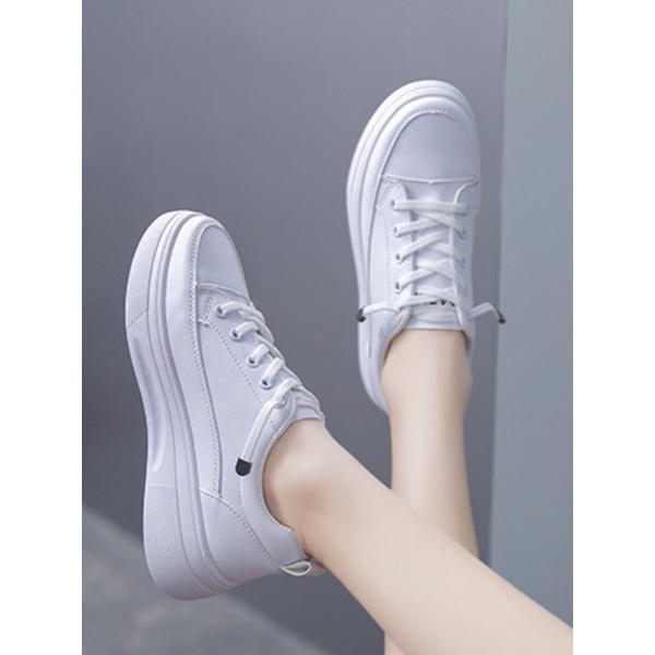 ภาพสินค้ารุ่นใหม่ MARIAN รองเท้าผ้าใบผู้หญิงขาวล้วนเสริมส้น 4.5ซม. NO.A0320 พร้อมส่ง จากร้าน marian.shop บน Shopee ภาพที่ 4