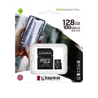 ภาพหน้าปกสินค้าKINGSTON MICRO SD CARD 128 GB Calss10 With Adapter แท้ 100% ที่เกี่ยวข้อง