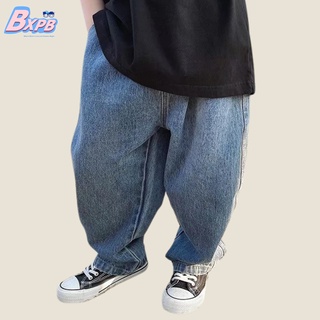 [BXPB] กางเกงยีนขากว้าง ทรงหลวม สวมใส่สบาย แฟชั่นสําหรับเด็กผู้ชาย อายุ 3-15 ปี