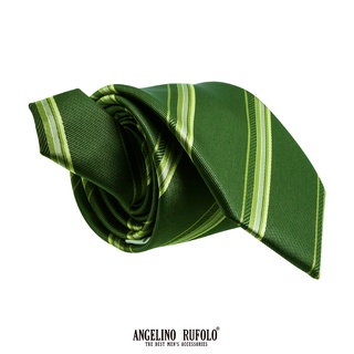 ANGELINO RUFOLO Necktie(NTS-ทาง003, 013, 019) เนคไทผ้าไหมทออิตาลี่คุณภาพเยี่ยม ดีไซน์ Stripe สีเขียว/น้ำตาล/ฟ้า/แดง/โอรส