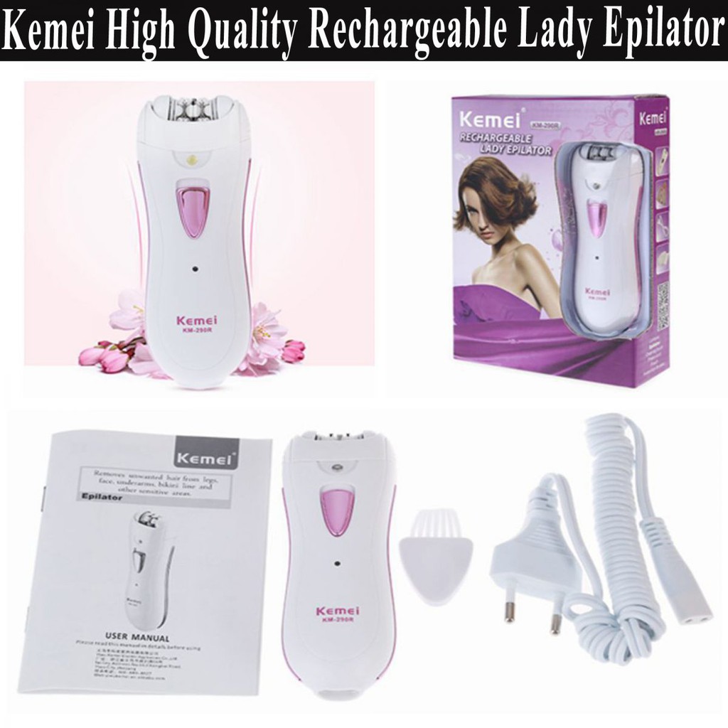 kemei-เครื่องถอนขนไฟฟ้าขนาดพกพา-ชาร์จไฟในตัว-รุ่น-km-290r