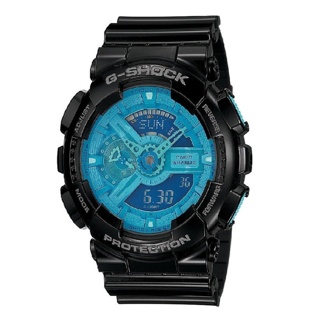 G-Shock นาฬิกาข้อมือผู้ชาย สายเรซิ่น รุ่น GA-110B-1A2 - Black/Blue