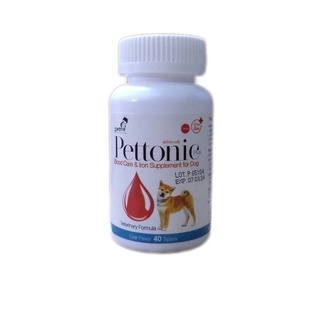 Pettonic TAB-Plus อาหารเสริม บำรุงเลือด รสตับ สำหรับสุนัข (40 เม็ด)