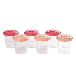 Diet products FOOD CONTAINER SET BEABA 200ML PINK 6EA Mother and child products Home use ผลิตภัณฑ์การทานอาหาร ชุดกระปุกถ