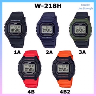 #ของแท้#ขายดี Casio W-218h-3avdf สีเขียวทหาร