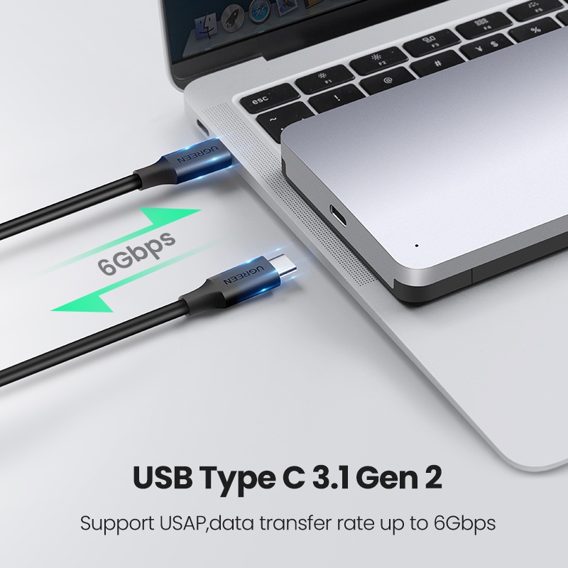ภาพหน้าปกสินค้าUgreen เคสฮาร์ดไดรฟ์ภายนอก HDD 2.5 6Gbps Sata เป็น USB C 3.1 Gen 2 อลูมิเนียม สําหรับฮาร์ดดิสก์ Sata SSD HDD Enclosure จากร้าน ugreen.th บน Shopee