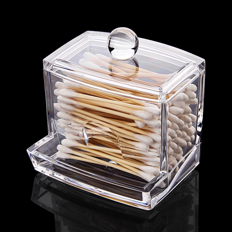 Transparent Cotton Swabs Stick Storage box / Cosmetic Organizer Case
