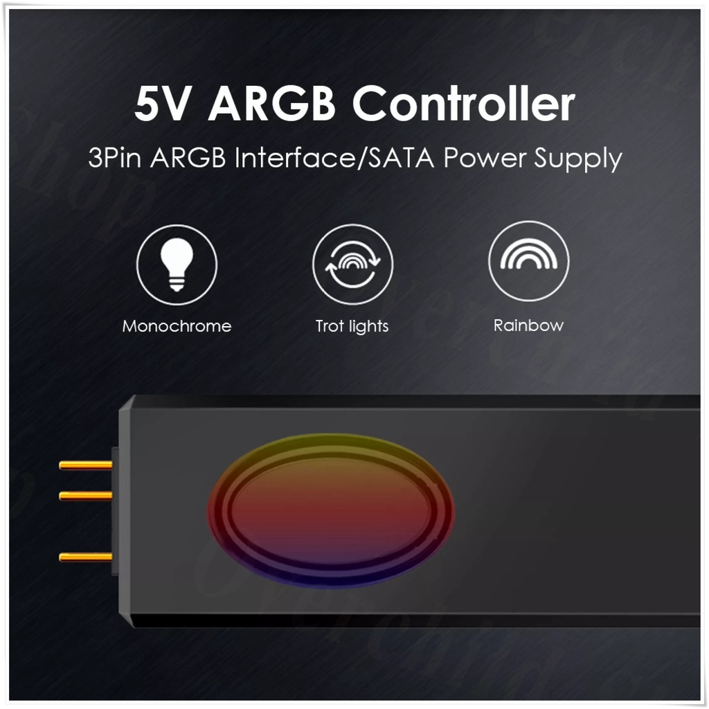 ARGB 5V-3Pin Controller / ชุดควบคุมแสงไฟ สำหรับเมนบอร์ด (SATA Power to ...