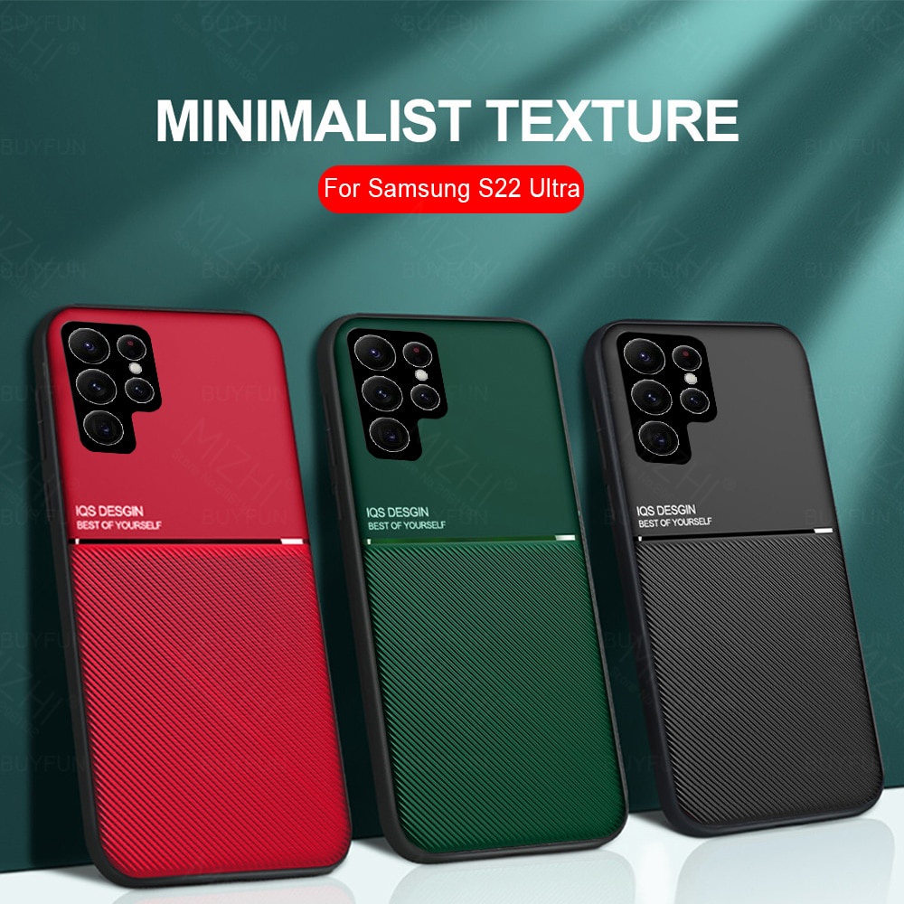 case-for-samsung-s22-ultra-5g-car-magnetic-holder-leather-cover-for-samsung-galaxy-s-22-s22-plus-matte-silicone-protect-coque