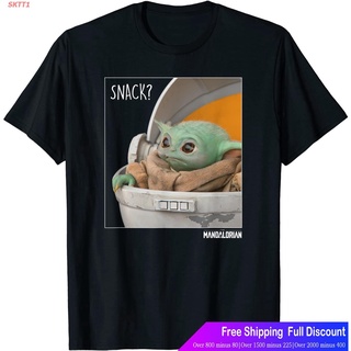 SKTT1 เสื้อยืดยอดนิยม Star Wars The Mandalorian The Child Snack Time T-Shirt Popular T-shirts