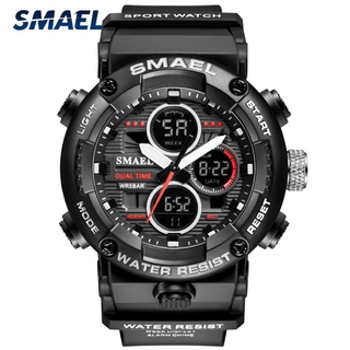 ภาพหน้าปกสินค้าSmael นาฬิกาสปอร์ตผู้ชายกันน้ำ 50 ม. นาฬิกาอิเล็กทรอนิกส์สามตานาฬิกาสปอร์ตวันที่ + สัปดาห์ + นาฬิกาต้นฉบับ 100% ที่เกี่ยวข้อง