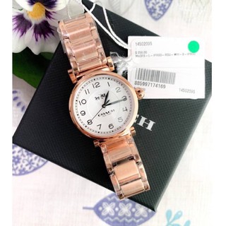 (ผ่อน0%) นาฬิกา 🌟Coach Womens Madison Watch Quartz สแตนเลส สีโรสโกลด์ 32 มม. 14502395