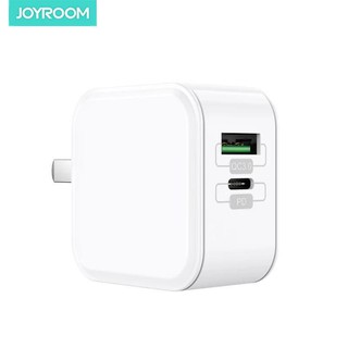 ชุดชาร์จ 1USB +Type-C ชาร์จเร็ว18W ⚡Keen Series USB Wall Charger White Joyroom L-Q181