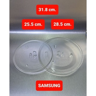 จานไมโครเวฟ SAMSUNG  25.5 -28.5 -31.8cm.มือสองของเเท้ เนื้อเเก้วชนิดพิเศษ