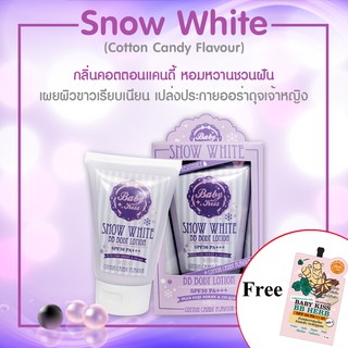 BABY KISS WHITE BB BODY LOTION - COTTON CANDY กลิ่นคอตตอนแคนดี้ บีบี ครีม กันน้ำ กันแดดSPF30 ขาวธรรมชาติ