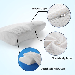 【บลูไดมอนด์】Memory Foam Bedding Pillow Neck protection Slow Rebound Memory Foam Butterfly Shaped Pillow Health Cervical