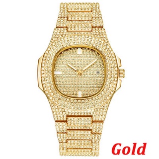 TOPGRILLZ Brand Iced Out Diamond Watch Quartz Gold HIP HOP Watches With  Micropave CZ Stainless Steel Watch Clock relogio | Shopee Thailand