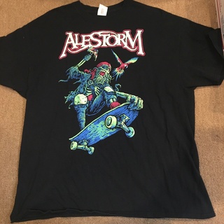 เสื้อยืดวินเทจเสื้อยืด พิมพ์ลาย Alestorm Heavy Metal Rock Pirate Music Scotland Band Pirate Pizza Party สไตล์คลาสสิก ไม่