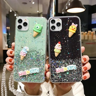 ภาพขนาดย่อของภาพหน้าปกสินค้าเคส For iPhone 12 11 Pro Max Xs X XR 6 6S 7 8 Plus 6+ 6s+ 7+ 8+ 6p 7p 8p mini SE 2020 Cartoon Cute Ice Cream Monster Glitter Clear Soft Phone Back Case Cover จากร้าน mddmy.th บน Shopee ภาพที่ 1