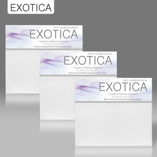 EXOTICA ผ้ารองฟูกกันไรฝุ่น ขนาด 6 / 5 / 3.5 ฟุต ผ้าฝ้าย 100% ทอแน่นด้วยเส้นด้ายละเอียด