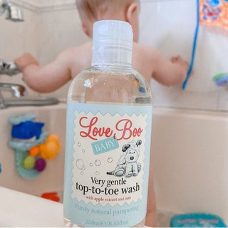 🌸พร้อมส่ง🌸เจลอาบน้ำเด็กสูตรอ่อนโยน Love Boo Very Gentle Top-To-Toe Wash 250ml