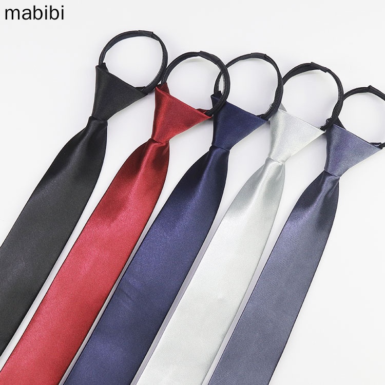 เนคไทซิปธุรกิจสีทึบ-5-ซม