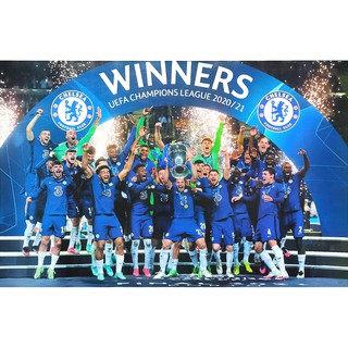 โปสเตอร์ เชลซี CHELSEA POSTER 24”X35” นิ้ว ฟุตบอล UEFA Champions League 2020/21