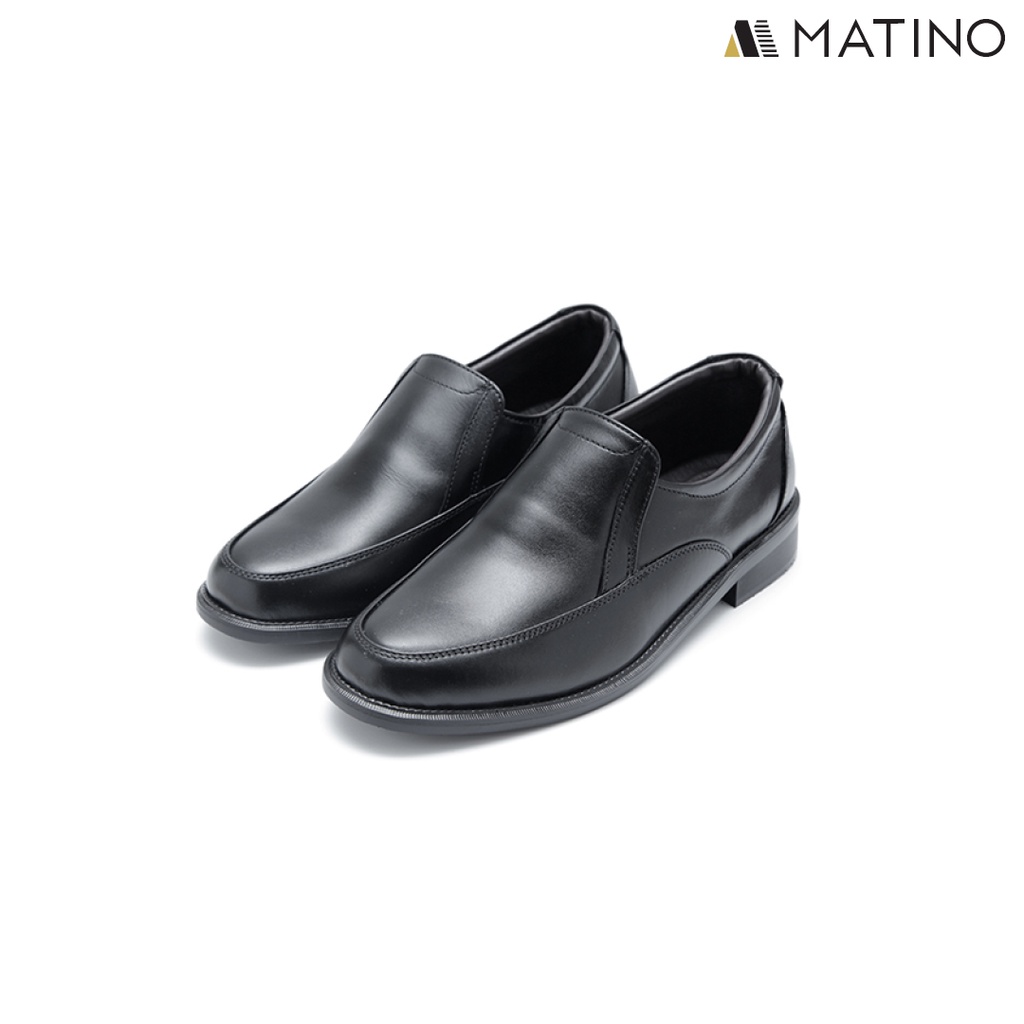 รูปภาพสินค้าแรกของMATINO SHOES รองเท้าชายคัทชูหนังแท้ รุ่น P/B 6931 - BLACK
