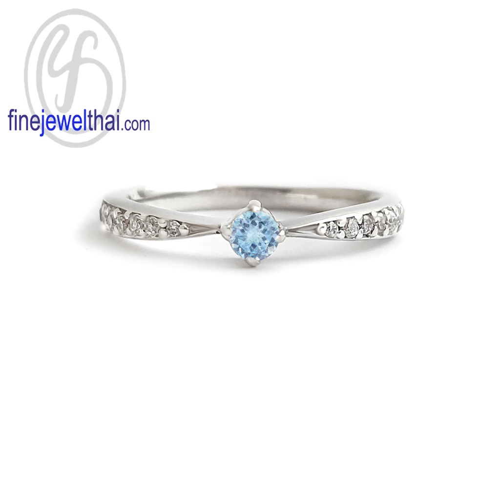 finejewelthai-แหวนโทพาซ-โทพาซ-แหวนเพชรcz-แหวนเงินแท้-พลอยประจำเดือนเกิด-topaz-silver-ring-birthstone-r1378tp