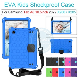 เคส EVA กันกระแทก พร้อมสายคล้องไหล่ และขาตั้ง สําหรับ Samsung Galaxy Tab A8 10.5 นิ้ว 2022 X200 X205