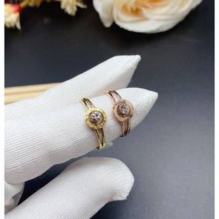 สินค้า แหวนเพชร แหวนแฟชั่น แหวนแบบหญิง งานหัวกลม ล้อมเลขโรมันตรงกลางแต่งเพชร