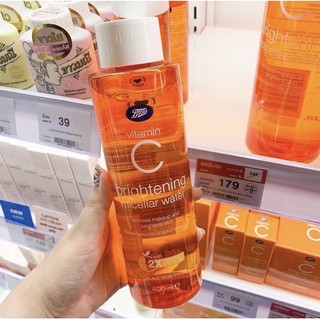 ลบเมคอัพสะอาด อ่อนโยนต่อผิว BOOTS VITAMIN C บู๊ทส์ วิตามินซี ไบร์ทเทนนิ่ง ไมเซลล่า วอเตอร์400mlEye makeup remover 100 ml