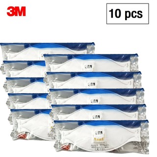 3M รุ่น 9332A+ FFP3 หน้ากากป้องกันฝุ่นแบบพับได้ พร้อมวาล์วระบายอากาศ (10 ชิ้น) ไม่มีกล่อง 3M Aura 9332A+ Ffp3 Respirator