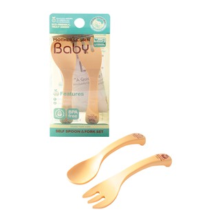 Mothers Corn Baby Self Training Spoon &amp; Fork Set (Step 3) ช้อนส้อมเด็กหัดทาน สำหรับเด็กวัย 1.5 ขวบขึ้นไป