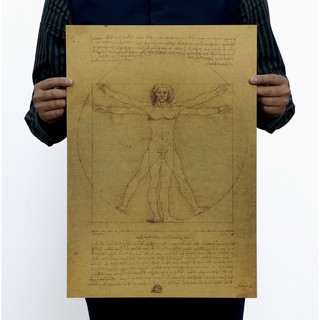 Bestprice 1920 Leonardo Da Vinci โปสเตอร์กระดาษคราฟท์วินเทจ