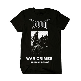 เสื้อยืดผ้าฝ้ายเสื้อยืด พิมพ์ลายเพลง DOOM - war crimesL XL  XXL 3XL