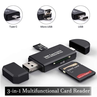 ภาพหน้าปกสินค้า【คลังสินค้าพร้อม】COD เครื่องอ่านการ์ด OTG มัลติฟังก์ชั่น 3 In 1 สำหรับ iPhone Type-c Micro USB/ Micro SD / SD Card เหมาะสำหรับสมาร์ทโฟน ที่เกี่ยวข้อง