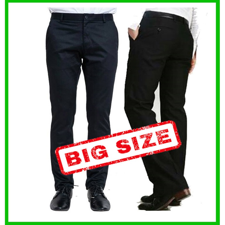 รูปภาพของกระบอกเล็ก กางเกงทำงาน สแลค ไซส์ใหญ่ Big Size เอว 40-54 นิ้ว แบบไม่มีจีบหน้า สินค้าคุณภาพลองเช็คราคา
