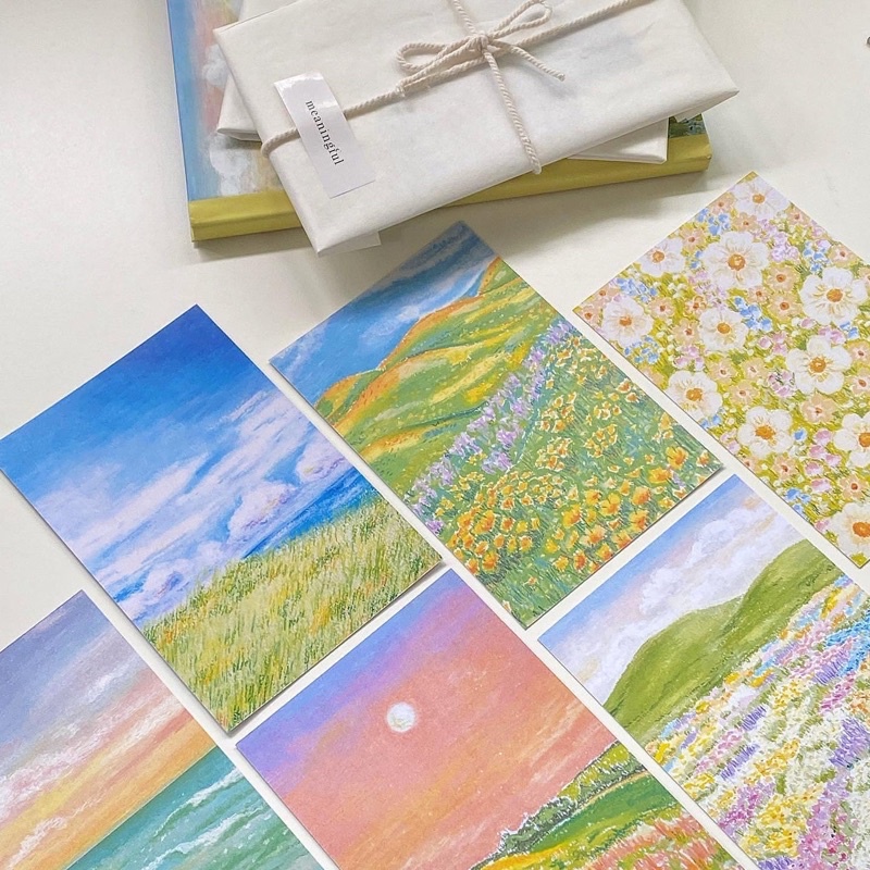 ภาพสินค้าโปสการ์ด การ์ดแสดงความยินดี การ์ดวันเกิด  paint collection poscard  Postcard , Congrats card จากร้าน meaningful.studio บน Shopee ภาพที่ 1
