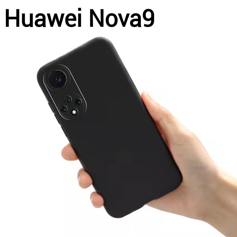 nova9-พร้-อมส่งในไทย-เคสtpu-นิ่ม-สีดำทึบแบบคลุมกล้อง-for-huawei-nova-9