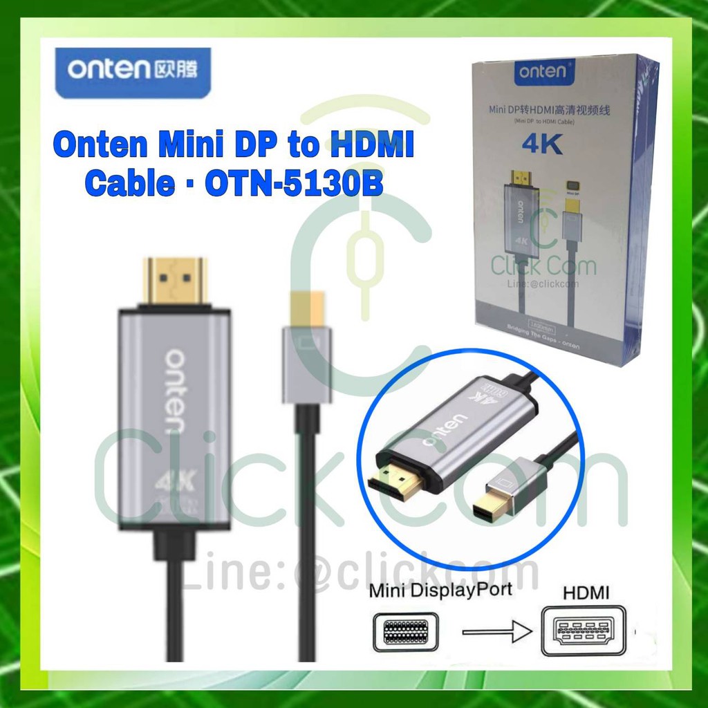 onten-mini-display-to-hdmi-cable-1-8-m-รุ่น-otn-5130b-ของแท้ประกัน-1-ปี